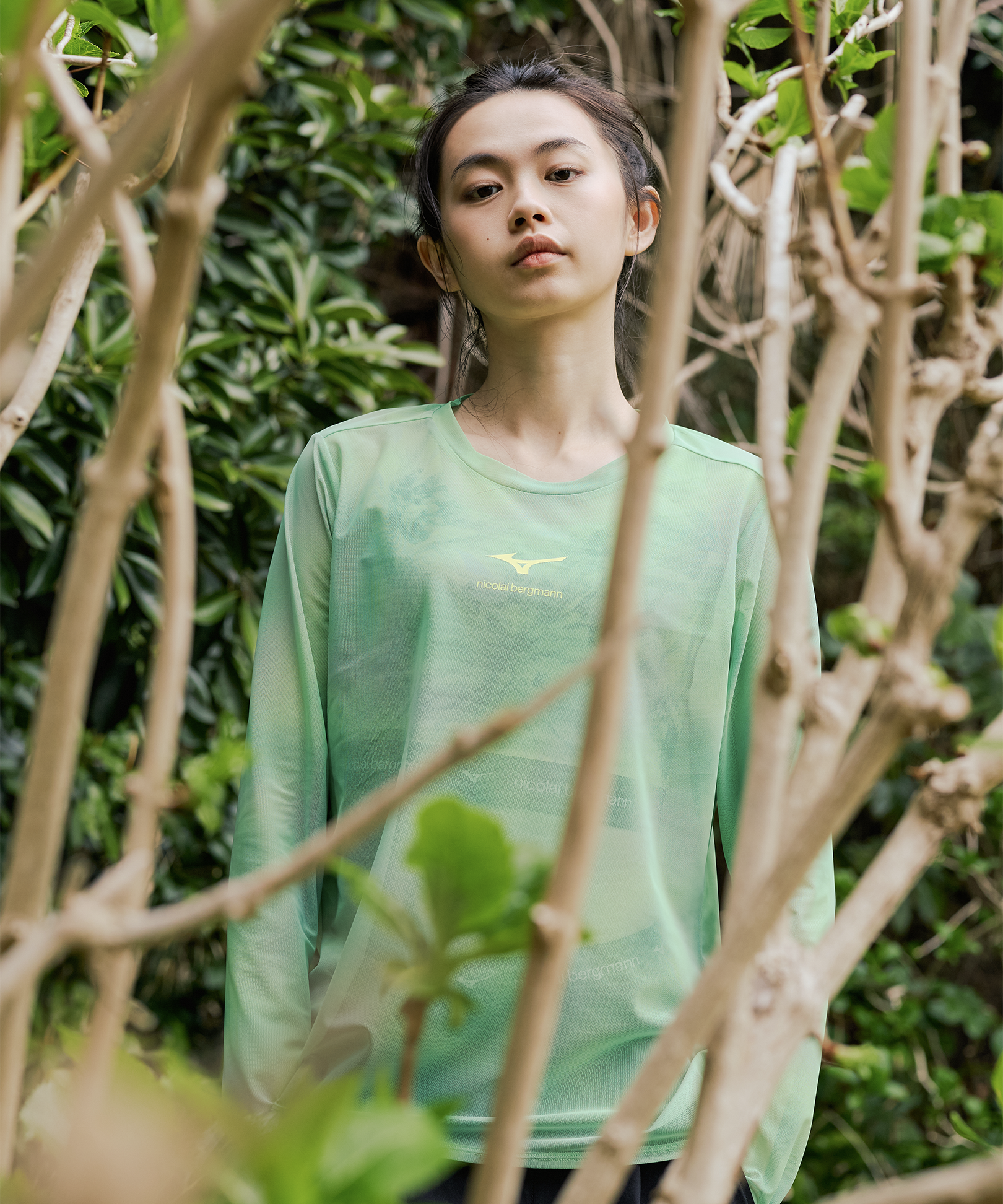 SHEER LONG-SLEEVE T-SHIRT GREEN