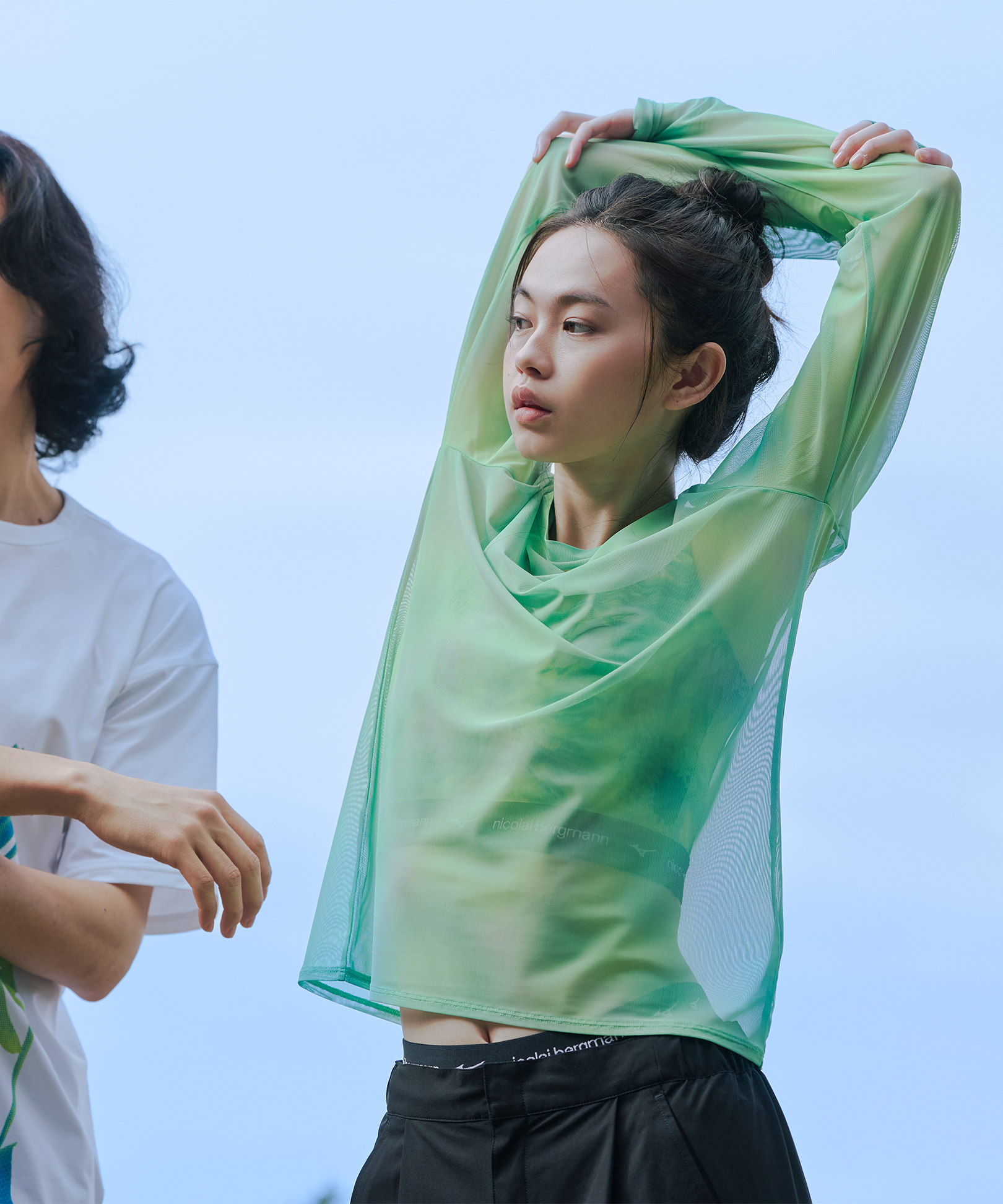SHEER LONG-SLEEVE T-SHIRT GREEN