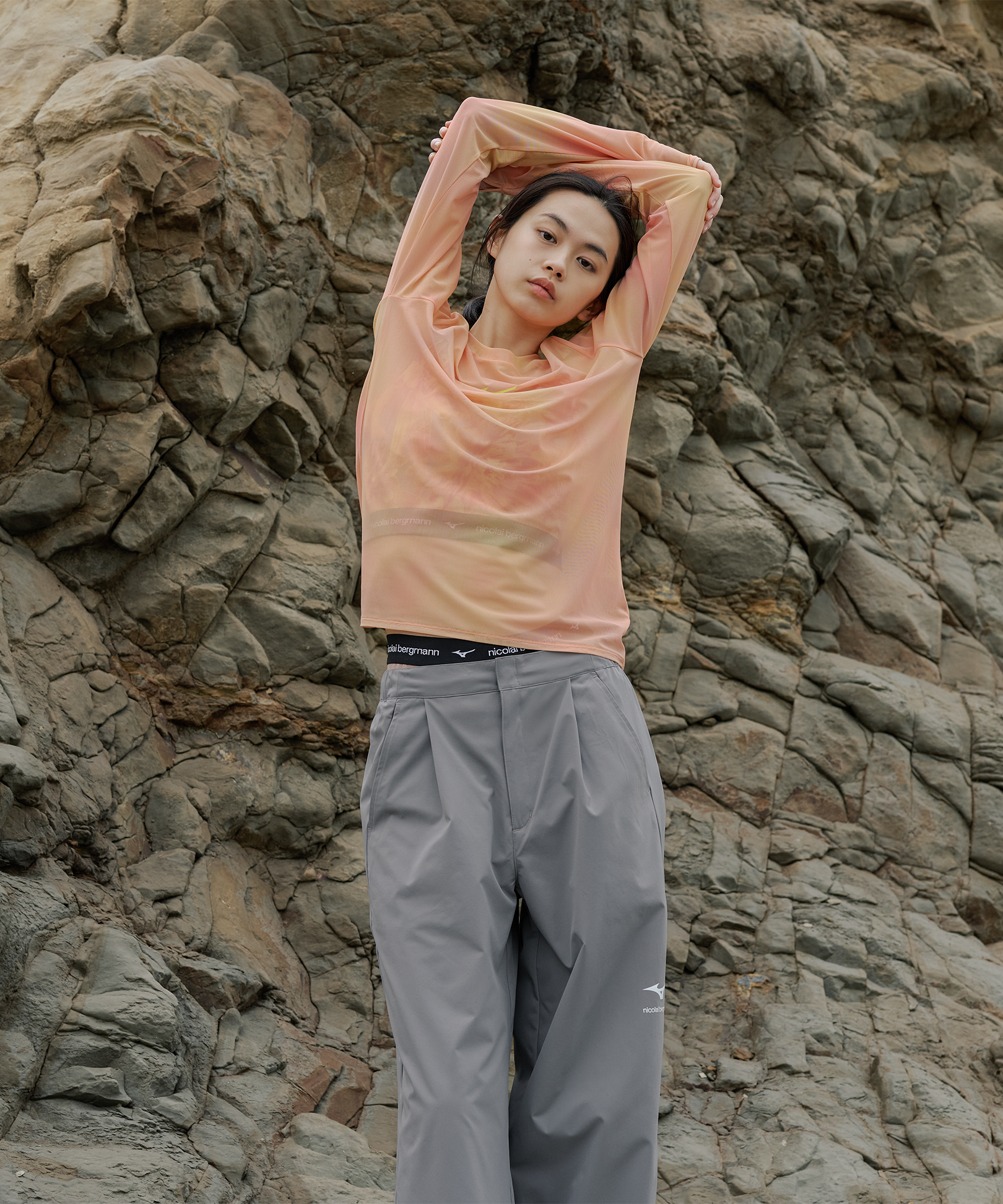 SHEER LONG-SLEEVE T-SHIRT PINK (シアーTシャツ ピンク)
