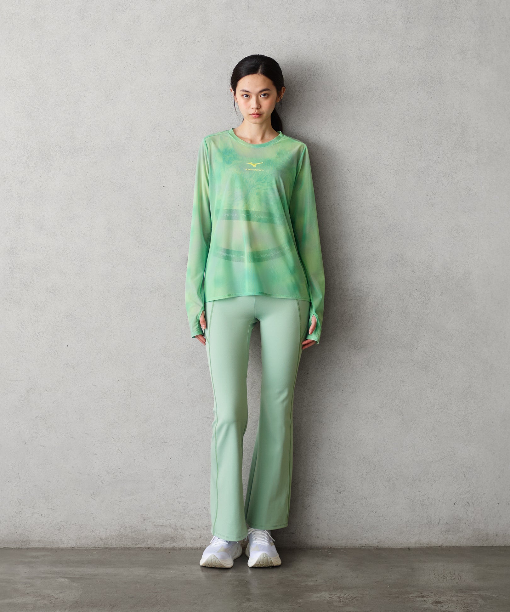 SHEER LONG-SLEEVE T-SHIRT GREEN