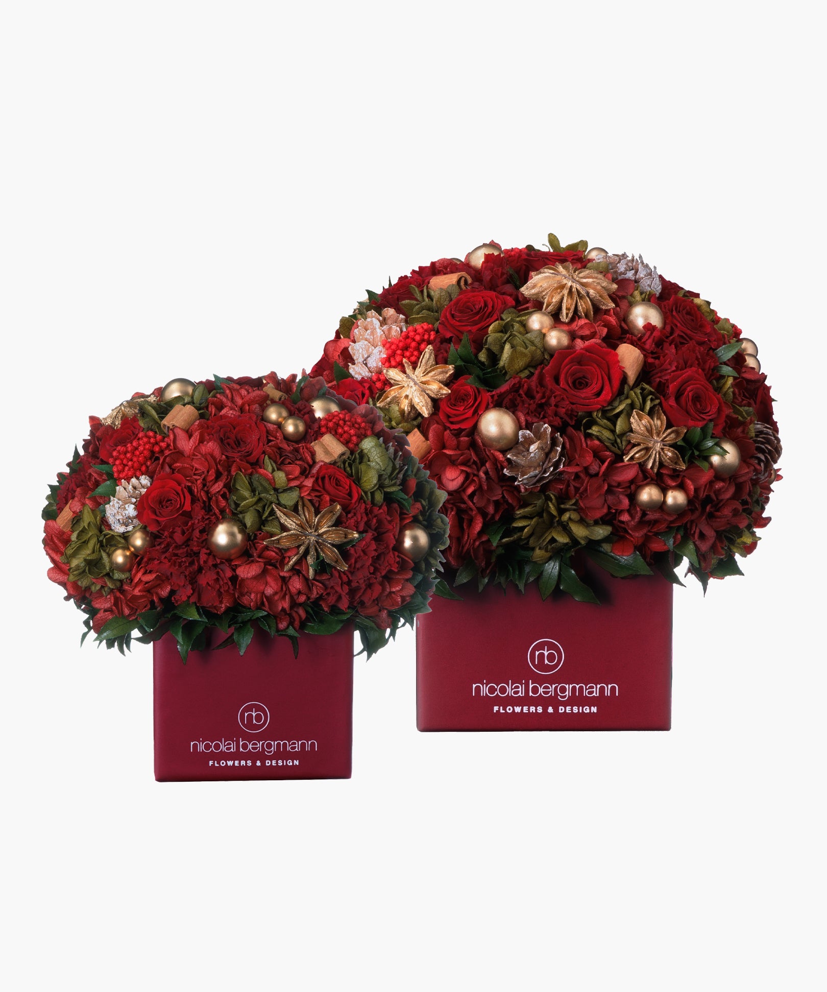 nicola bergman プリザーブドフラワーアレンジメント PF-CUBE-Red-01