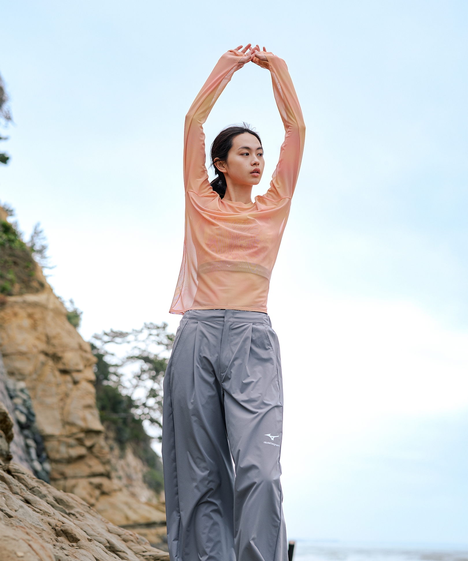 SHEER LONG-SLEEVE T-SHIRT PINK （シアーTシャツ ピンク）