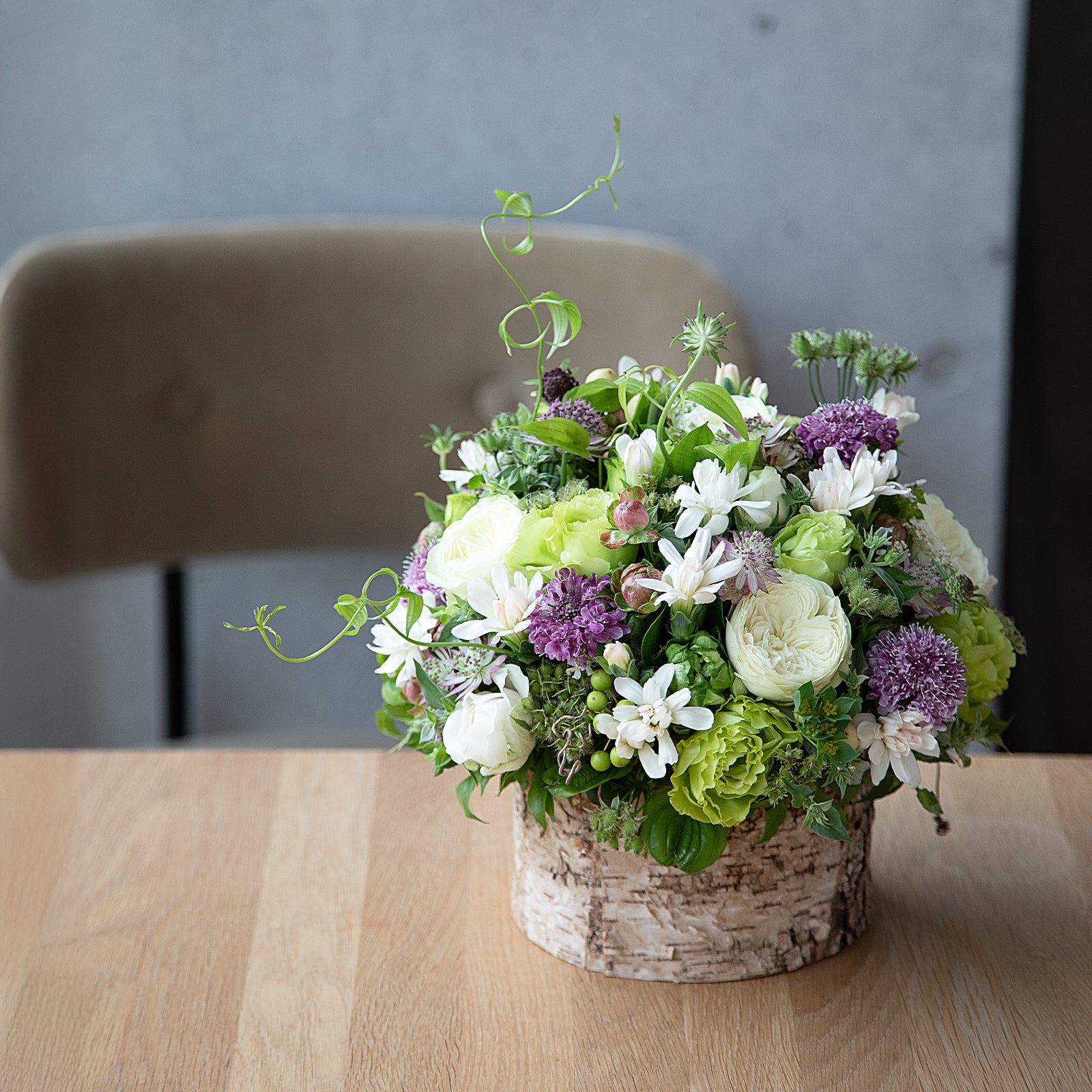 Birch Arrangement with a Refreshing Summer Retreat Vibe