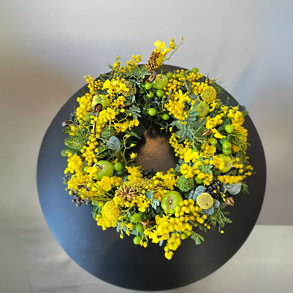 Golden Mimosa Wreath