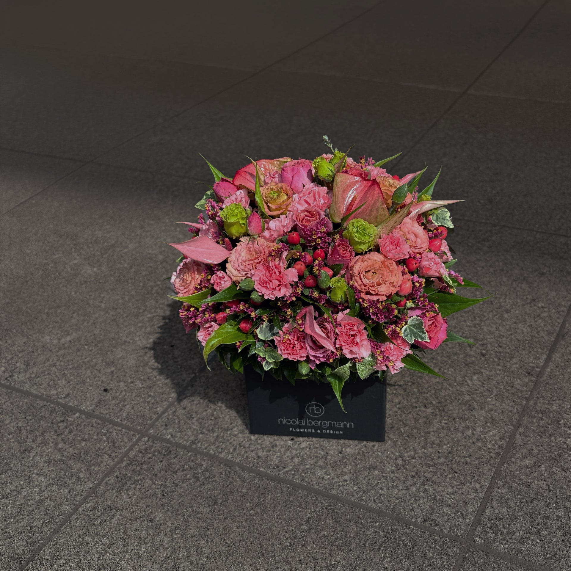 Pink Harmony Flower Cube Arrangement
