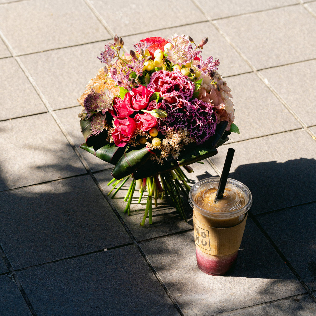 Morning Bouquet with Marron & Cassis Tea Smoothie